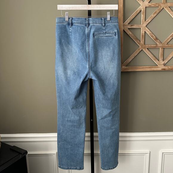 J.McLaughlin Rainey Stretch Straight Leg Slit Front Ankle Jeans Womens 8 - Picture 6 of 8